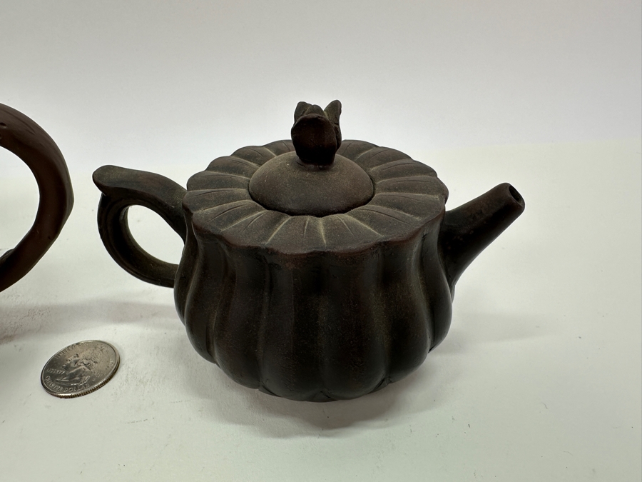 Pair Of Signed Vintage Asian Clay Teapots [Photo 11]