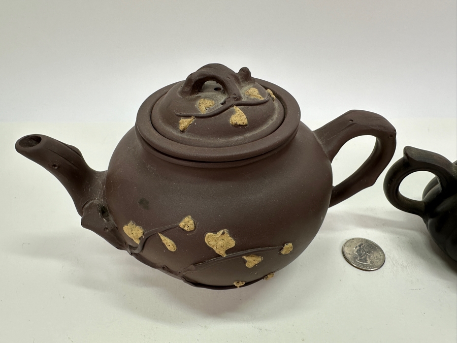 Pair Of Signed Vintage Asian Clay Teapots [Photo 9]