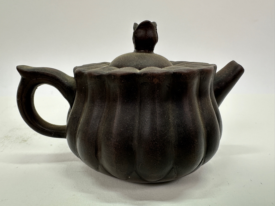 Pair Of Signed Vintage Asian Clay Teapots [Photo 4]