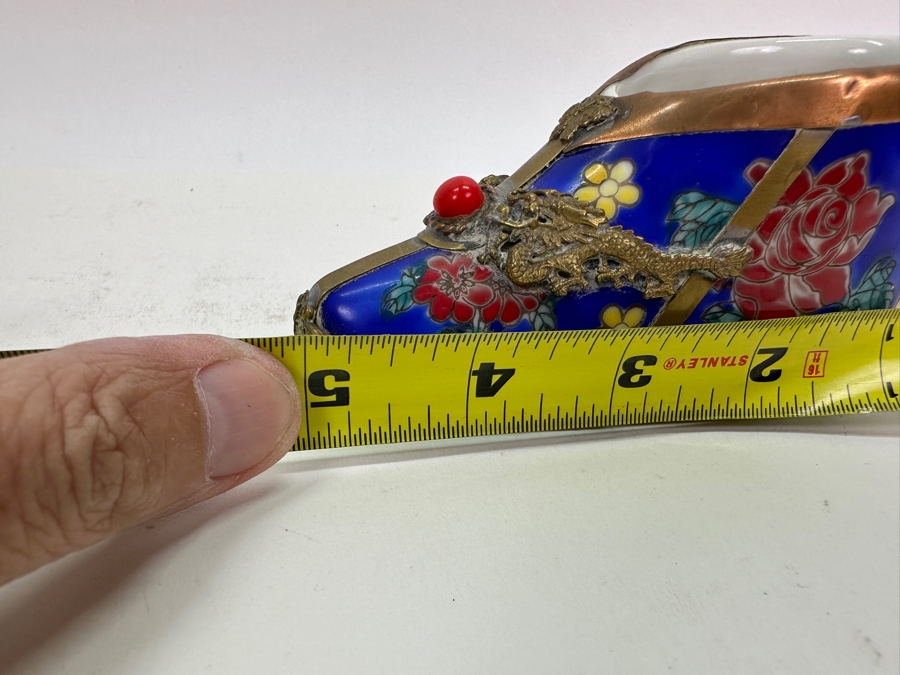 Vintage Chinese Porcelain and Metal Signed Shoe 5'W x 2'H [Photo 12]