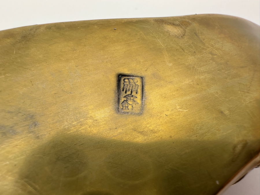 Vintage Chinese Porcelain and Metal Signed Shoe 5'W x 2'H [Photo 11]