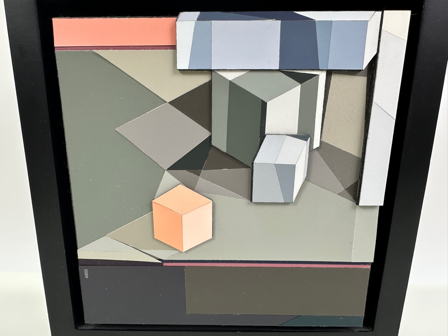 Vintage Mixed Media Geometric Collage Artwork 10 X 10 X 2D [Photo 3]