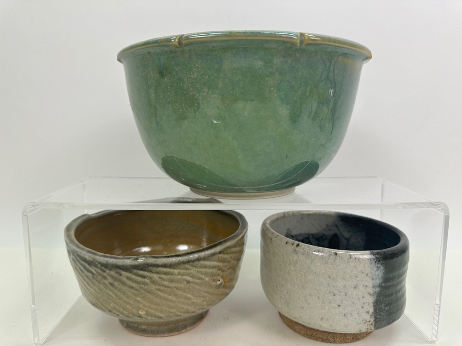 Collection of Signed Studio Pottery Largest Bowl 7.5'W [Photo 2]