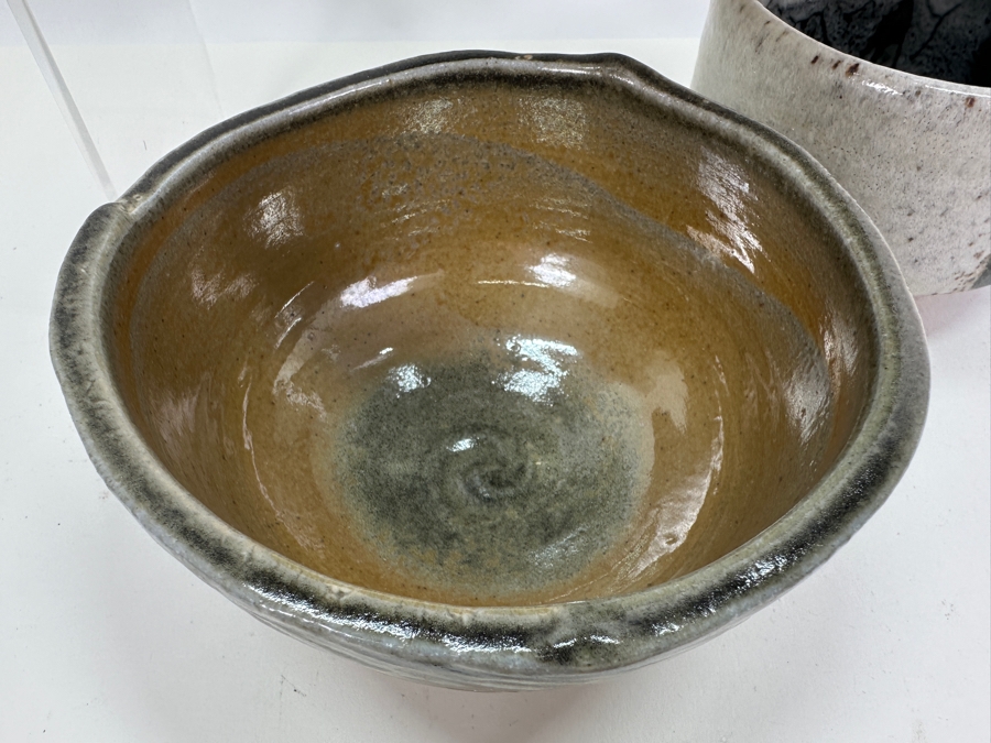 Collection of Signed Studio Pottery Largest Bowl 7.5'W [Photo 6]