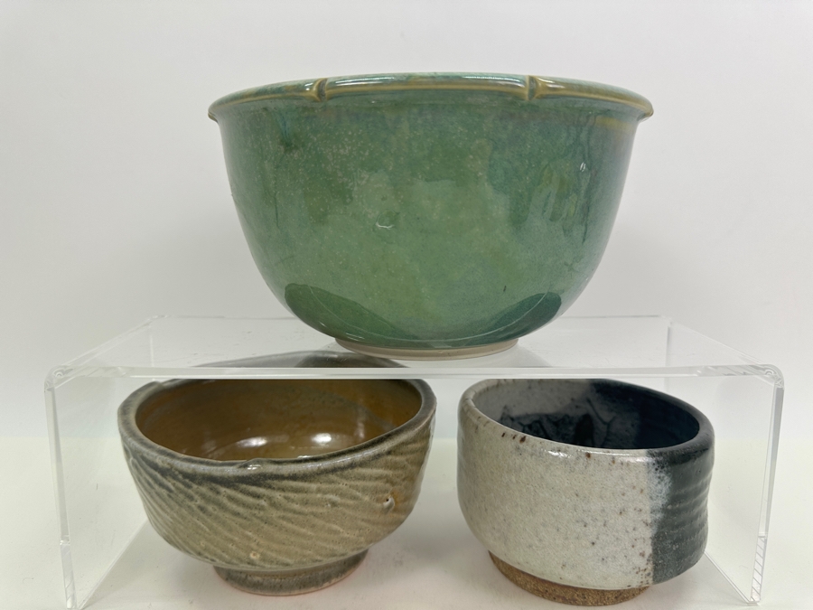 Collection of Signed Studio Pottery Largest Bowl 7.5'W [Photo 1]