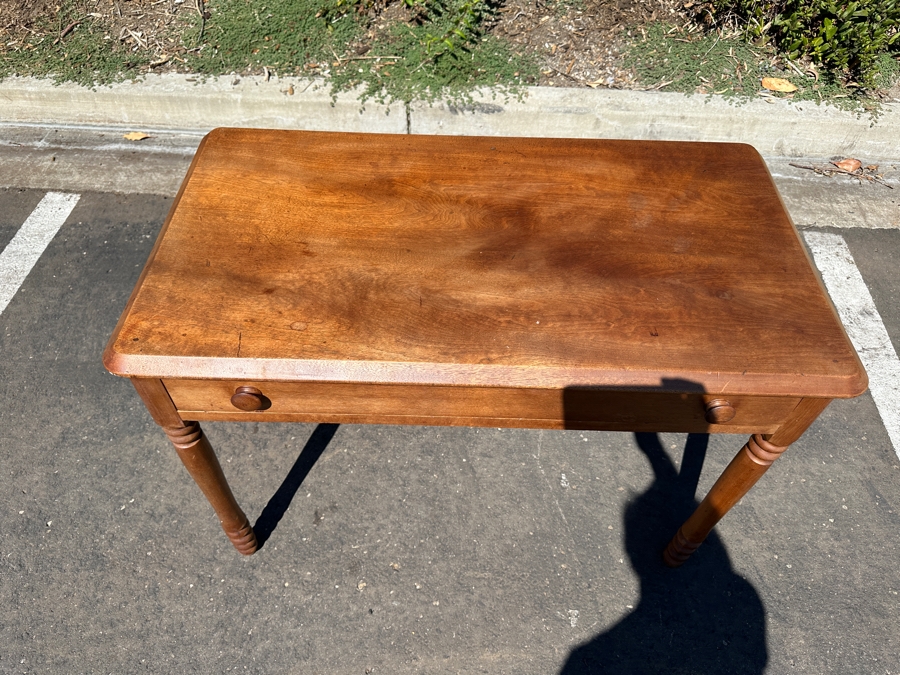 Just Added - Antique Wooden Writing Desk 42'W x 23'D x 28'H [Photo 3]