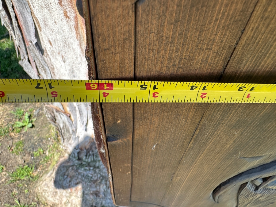 Just Added - Hand Carved Large Wood and Leather Bellows, Working 16'W x 44'H [Photo 10]