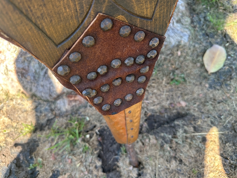 Just Added - Hand Carved Large Wood and Leather Bellows, Working 16'W x 44'H [Photo 8]