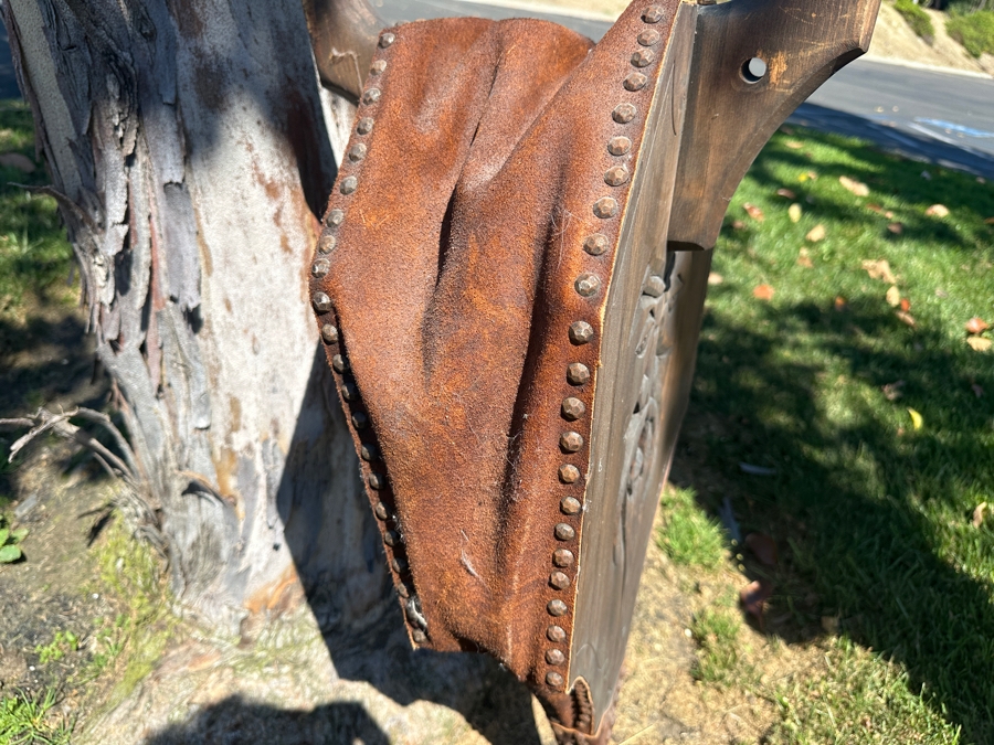 Just Added - Hand Carved Large Wood and Leather Bellows, Working 16'W x 44'H [Photo 6]