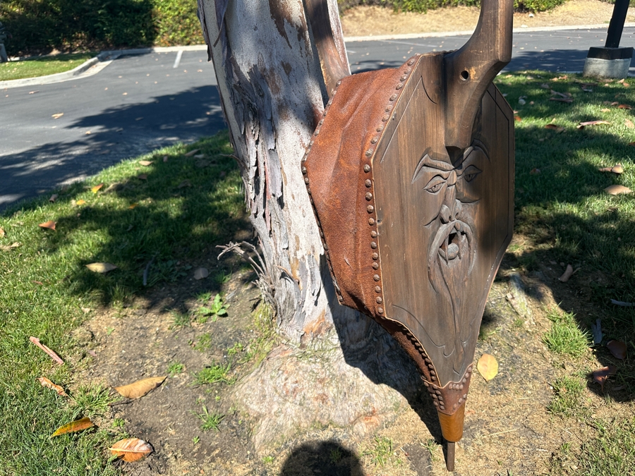 Just Added - Hand Carved Large Wood and Leather Bellows, Working 16'W x 44'H [Photo 5]