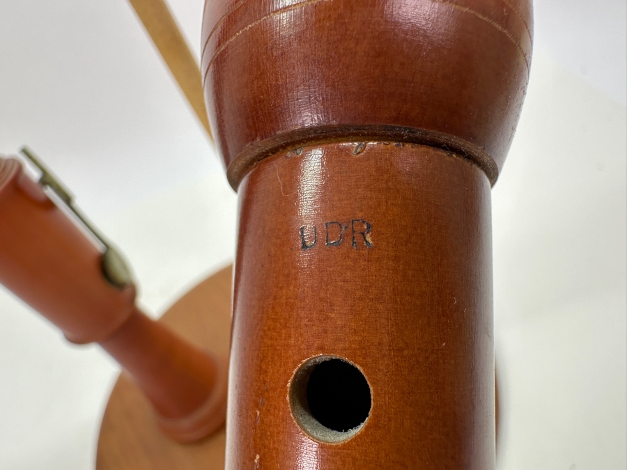 Just Added - Set of (2) Wooden Recorders on Teak Stand 25.5'H [Photo 6]
