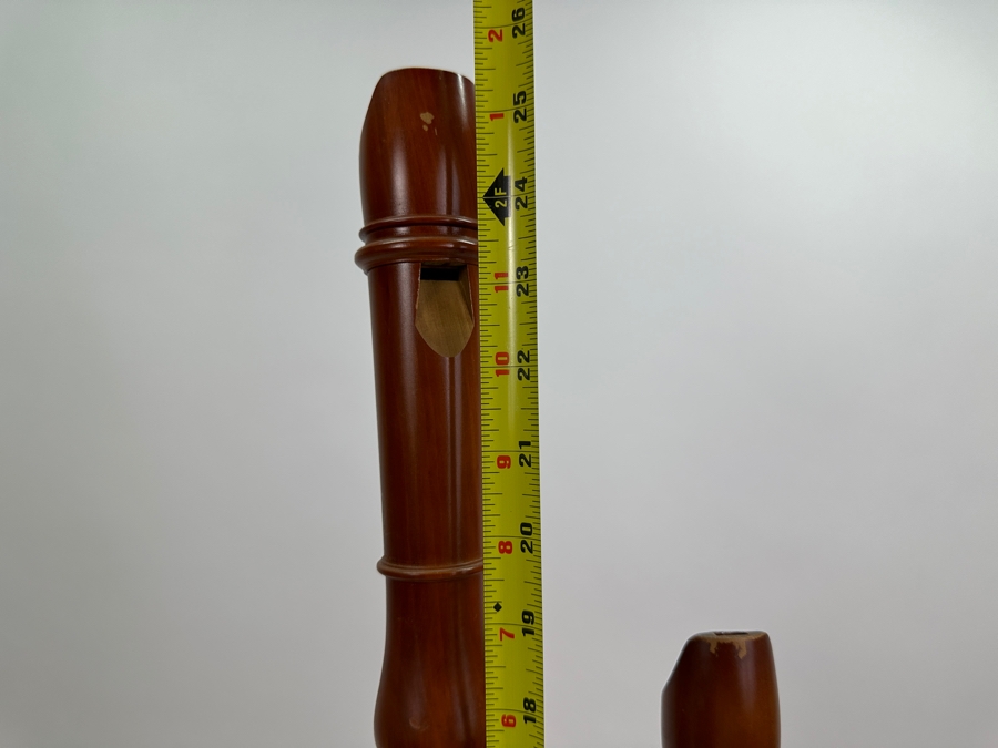 Just Added - Set of (2) Wooden Recorders on Teak Stand 25.5'H [Photo 9]