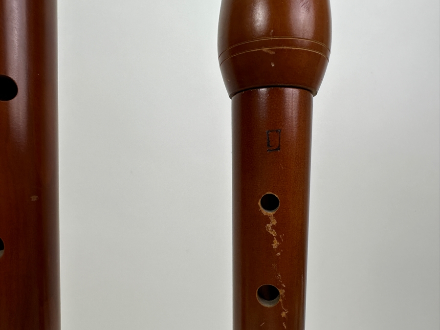 Just Added - Set of (2) Wooden Recorders on Teak Stand 25.5'H [Photo 4]