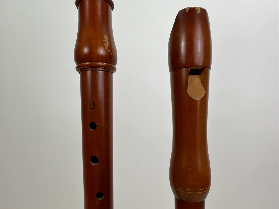Just Added - Set of (2) Wooden Recorders on Teak Stand 25.5'H [Photo 3]