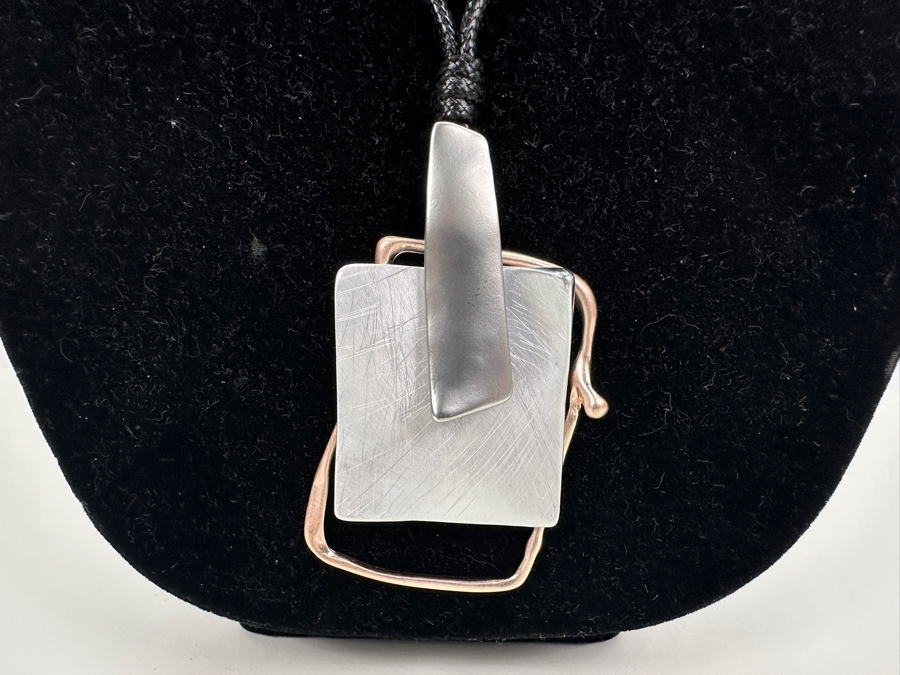 Pair Of Modernist Necklaces By Palm Springs Jewelry Designer Laurent Scott Collection Contempo Series 32'L & 16'L [Photo 4]