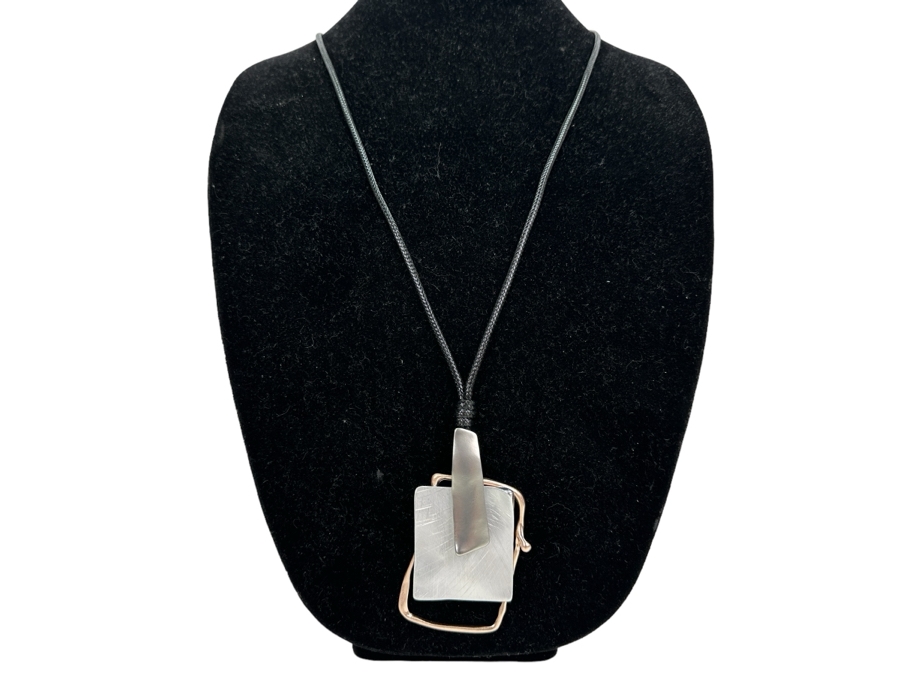 Pair Of Modernist Necklaces By Palm Springs Jewelry Designer Laurent Scott Collection Contempo Series 32'L & 16'L [Photo 3]