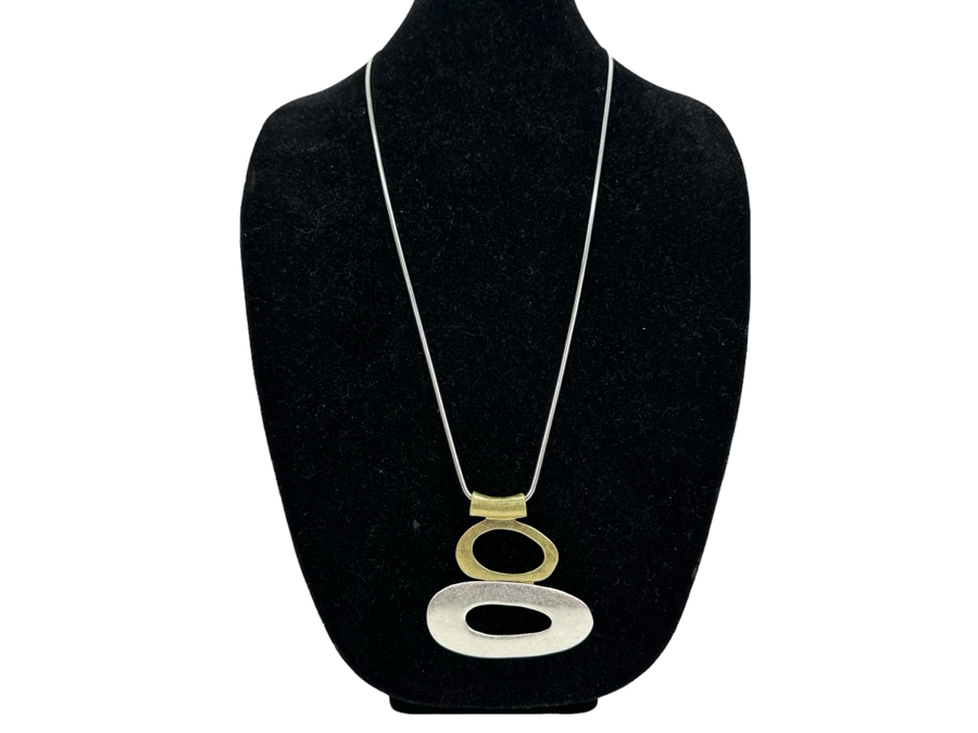 Pair Of Modernist Necklaces By Palm Springs Jewelry Designer Laurent Scott Collection Contempo Series 30'L & 30'L [Photo 3]