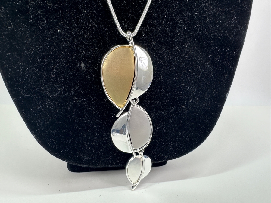 Pair Of Modernist Necklaces By Palm Springs Jewelry Designer Laurent Scott Collection Contempo Series 30'L & 30'L [Photo 4]