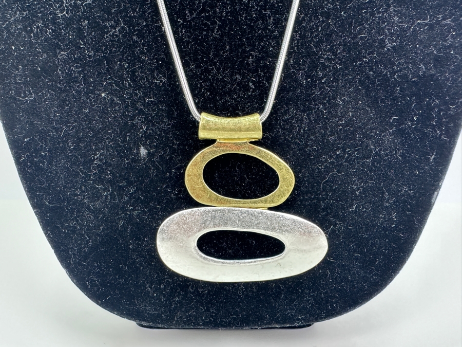 Pair Of Modernist Necklaces By Palm Springs Jewelry Designer Laurent Scott Collection Contempo Series 30'L & 30'L [Photo 5]