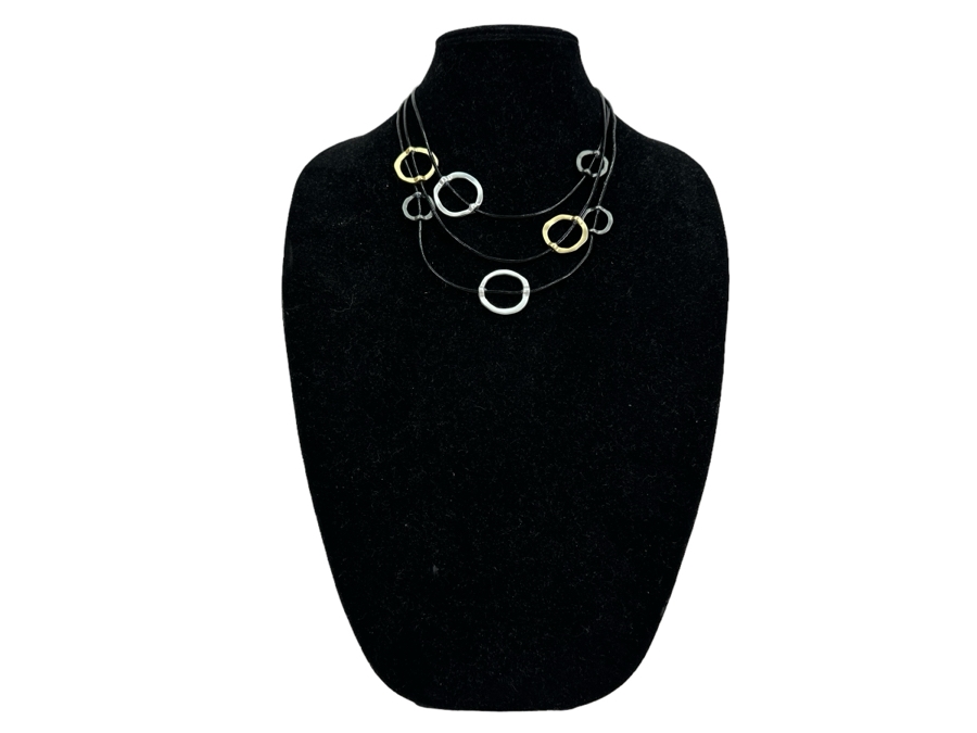 Pair Of Modernist Necklaces By Palm Springs Jewelry Designer Laurent Scott Collection Contempo Series 16'L & 20'L [Photo 3]
