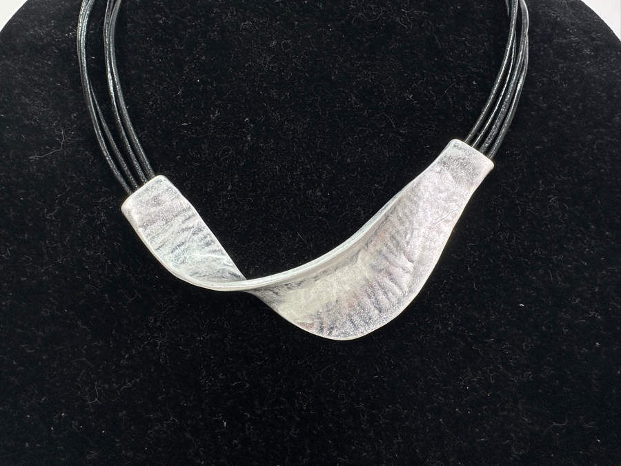 Pair Of Modernist Necklaces By Palm Springs Jewelry Designer Laurent Scott Collection Contempo Series 22'L & 12'L [Photo 4]