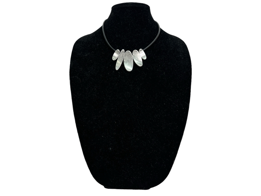 Pair Of Modernist Necklaces By Palm Springs Jewelry Designer Laurent Scott Collection Contempo Series 22'L & 12'L [Photo 3]