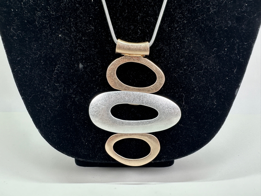 Pair Of Modernist Necklaces By Palm Springs Jewelry Designer Laurent Scott Collection Contempo Series 14'L & 30'L [Photo 6]