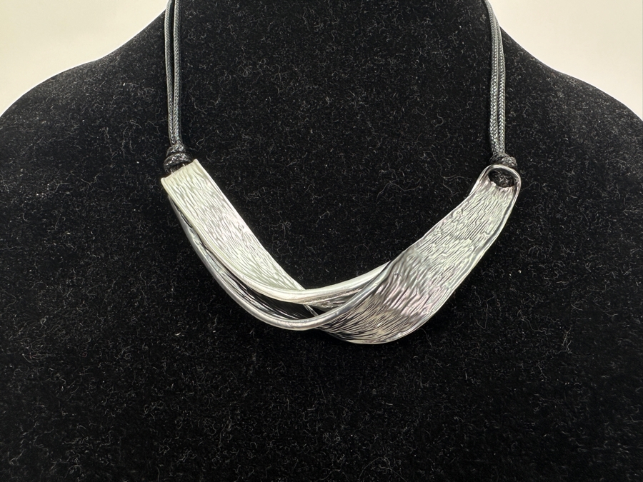 Pair Of Modernist Necklaces By Palm Springs Jewelry Designer Laurent Scott Collection Contempo Series 18'L & 16'L [Photo 4]