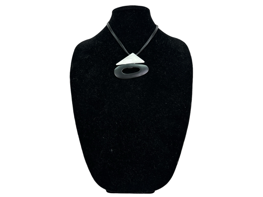 Pair Of Modernist Necklaces By Palm Springs Jewelry Designer Laurent Scott Collection Contempo Series 34'L & 16'L [Photo 2]