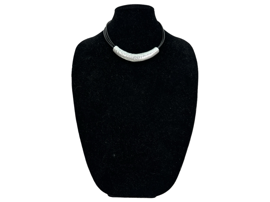 Pair Of Modernist Necklaces By Palm Springs Jewelry Designer Laurent Scott Collection Contempo Series 14'L & 16'L [Photo 3]