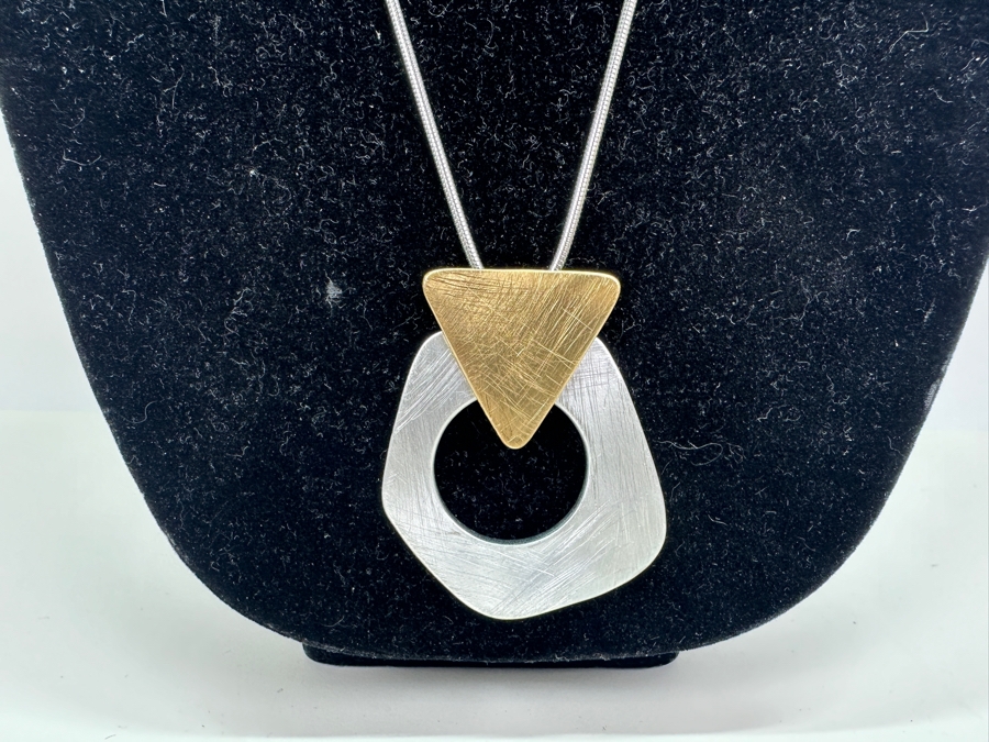 Pair Of Modernist Necklaces By Palm Springs Jewelry Designer Laurent Scott Collection Contempo Series 30'L & 17'L [Photo 4]