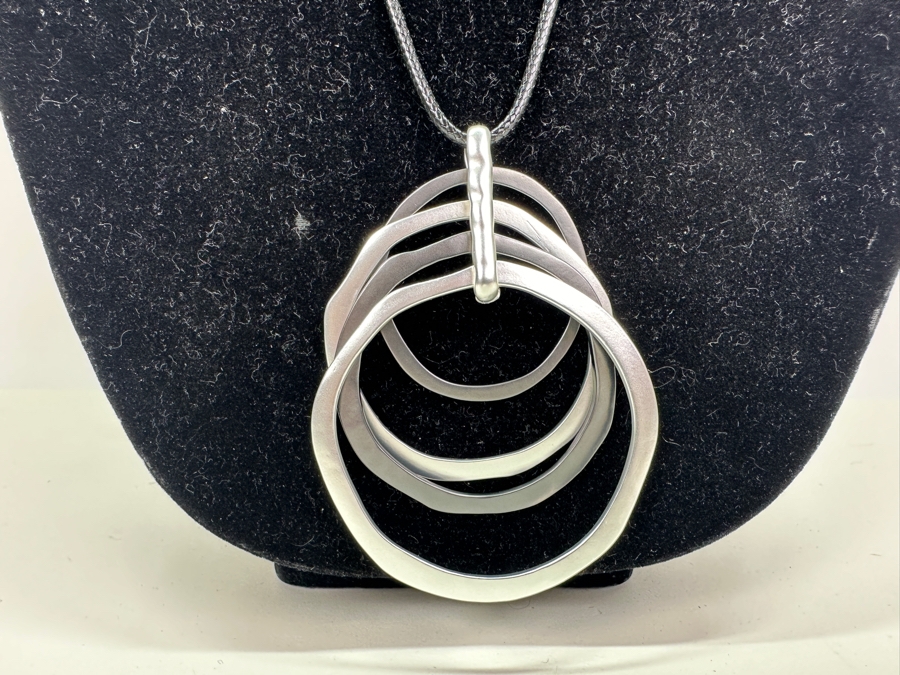 Pair Of Modernist Necklaces By Palm Springs Jewelry Designer Laurent Scott Collection Contempo Series 30'L & 16'L [Photo 4]