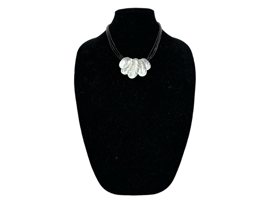 Pair Of Modernist Necklaces By Palm Springs Jewelry Designer Laurent Scott Collection Contempo Series 30'L & 16'L [Photo 3]