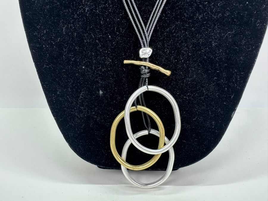 Pair Of Modernist Necklaces By Palm Springs Jewelry Designer Laurent Scott Collection Contempo Series 14'L & 36'L [Photo 6]