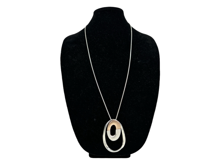 Pair Of Modernist Necklaces By Palm Springs Jewelry Designer Laurent Scott Collection Contempo Series 31'L & 30'L [Photo 2]