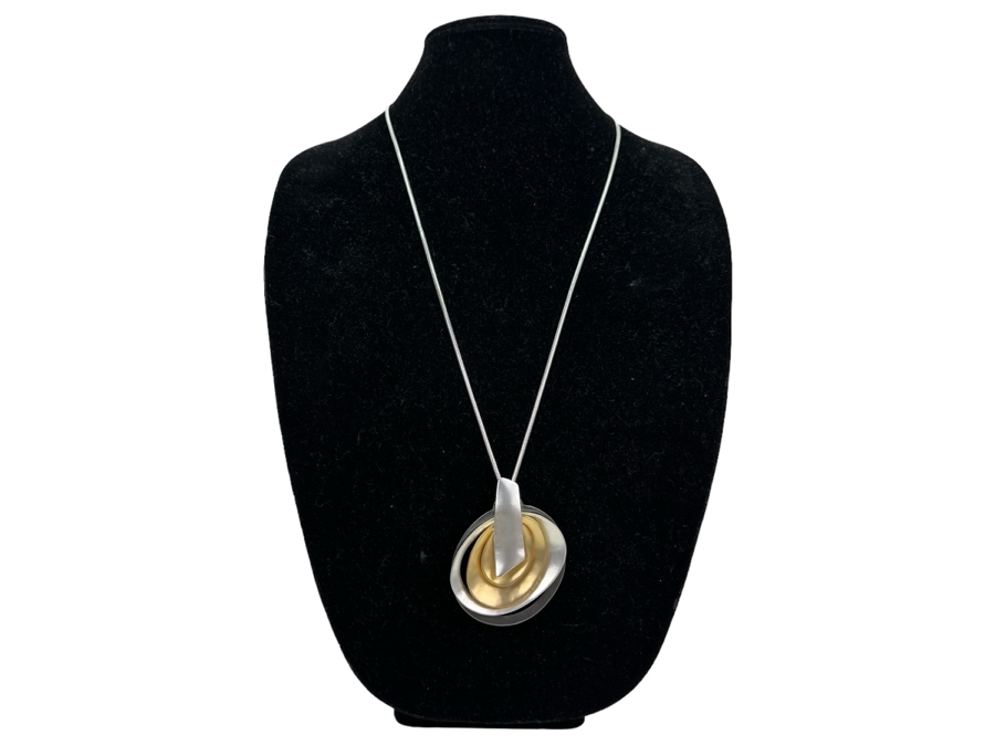 Pair Of Modernist Necklaces By Palm Springs Jewelry Designer Laurent Scott Collection Contempo Series 31'L & 30'L [Photo 3]