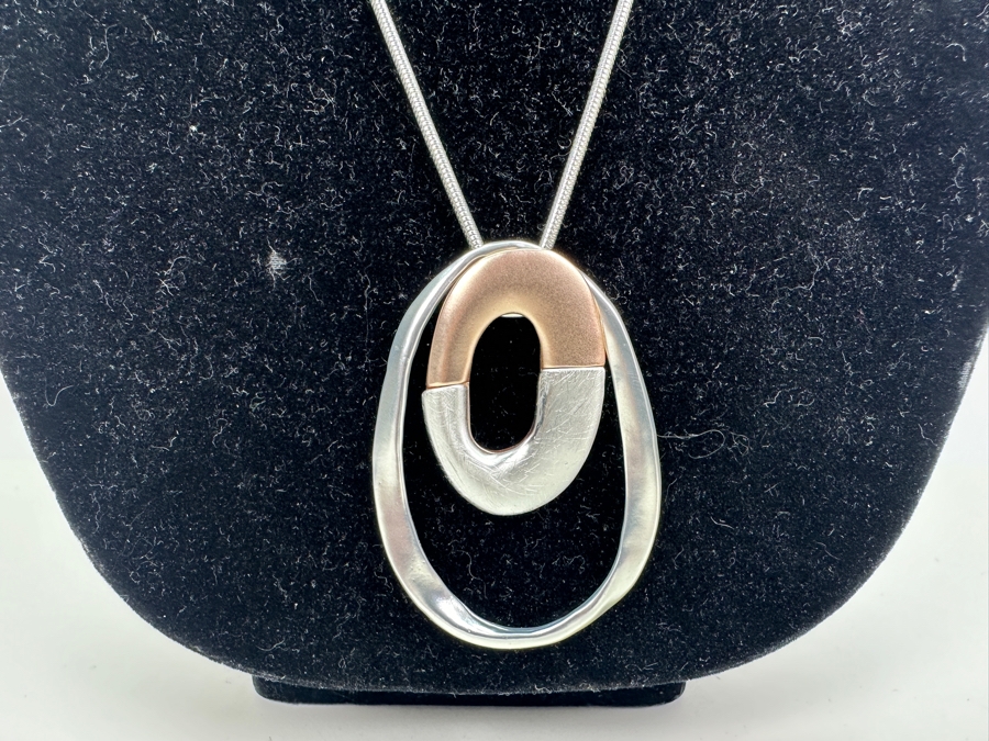 Pair Of Modernist Necklaces By Palm Springs Jewelry Designer Laurent Scott Collection Contempo Series 31'L & 30'L [Photo 7]