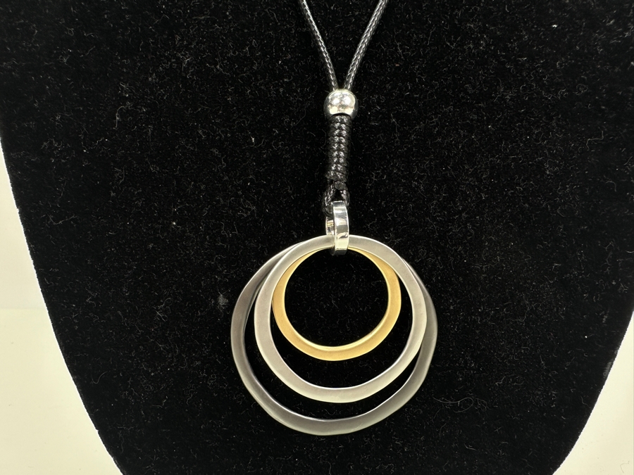 Pair Of Modernist Necklaces By Palm Springs Jewelry Designer Laurent Scott Collection Contempo Series 16'L & 30'L [Photo 7]