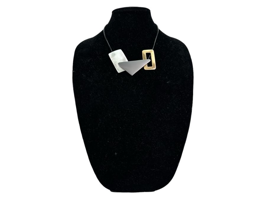 Pair Of Modernist Necklaces By Palm Springs Jewelry Designer Laurent Scott Collection Contempo Series 16'L & 30'L [Photo 2]