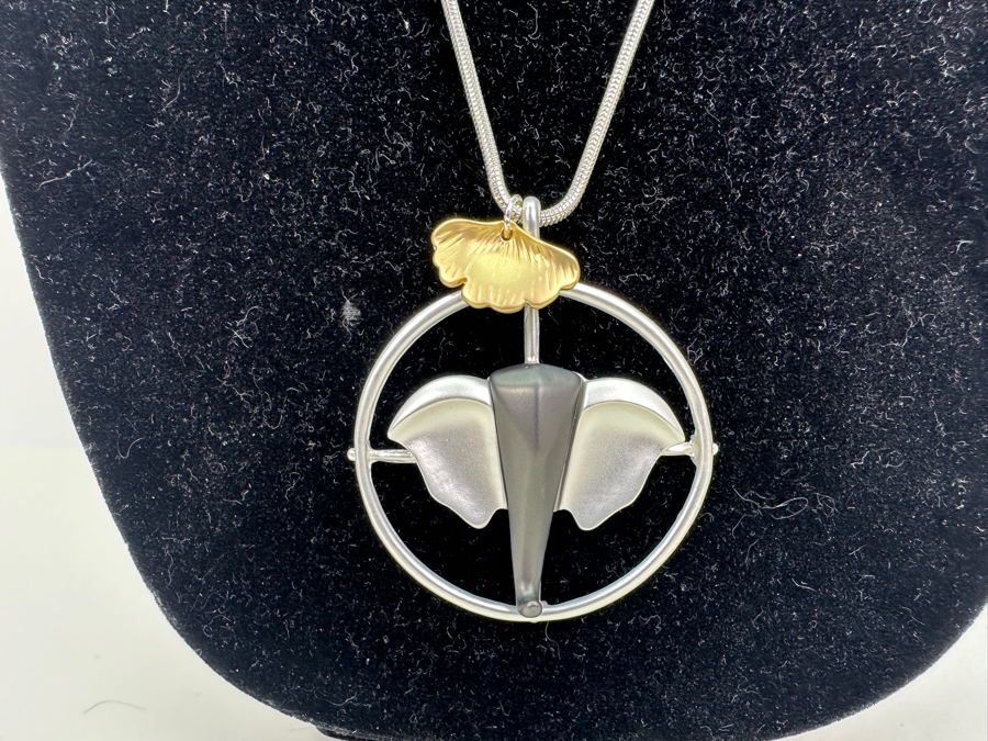 Pair Of Modernist Necklaces By Palm Springs Jewelry Designer Laurent Scott Collection Contempo Series 14'L & 30'L [Photo 7]