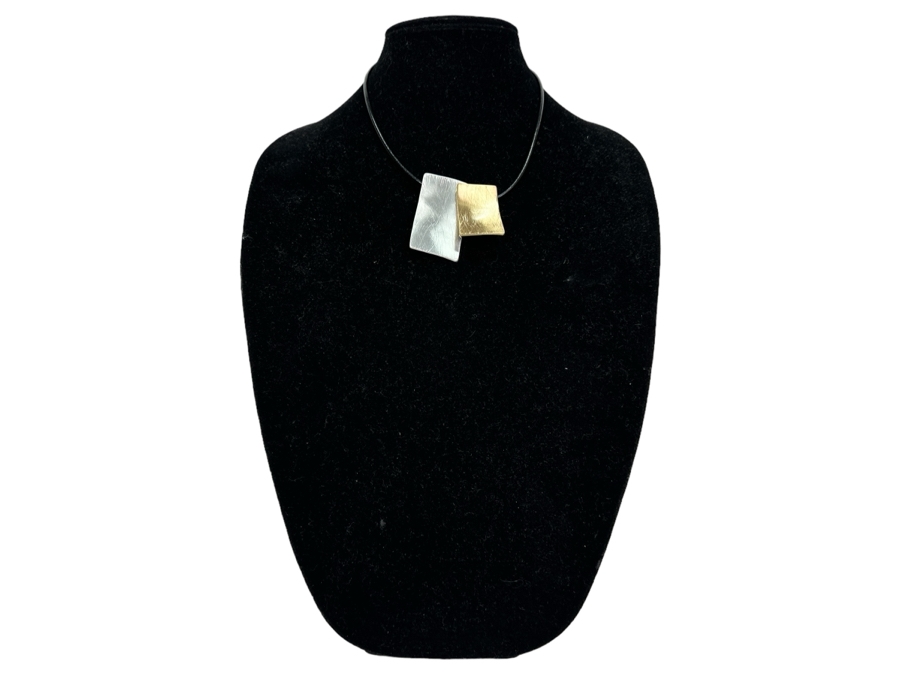 Pair Of Modernist Necklaces By Palm Springs Jewelry Designer Laurent Scott Collection Contempo Series 14'L & 30'L [Photo 3]