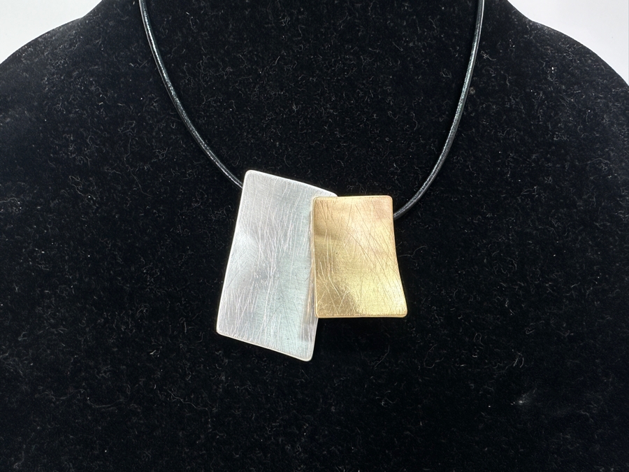 Pair Of Modernist Necklaces By Palm Springs Jewelry Designer Laurent Scott Collection Contempo Series 14'L & 30'L [Photo 4]
