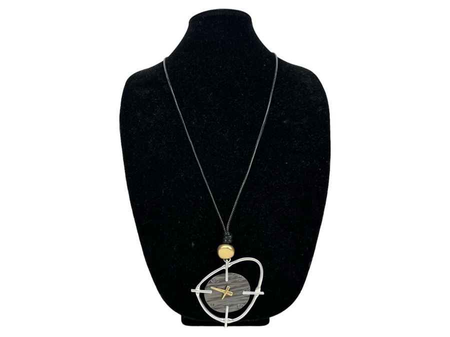 Pair Of Modernist Necklaces By Palm Springs Jewelry Designer Laurent Scott Collection Contempo Series 37'L & 12'L [Photo 2]