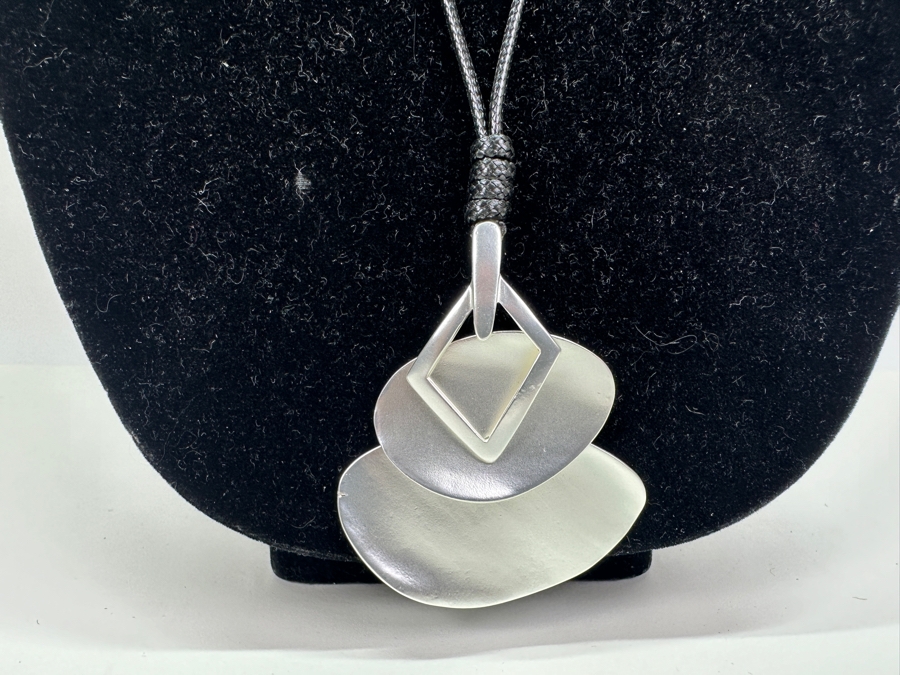 Pair Of Modernist Necklaces By Palm Springs Jewelry Designer Laurent Scott Collection Contempo Series 15'L & 31'L [Photo 7]