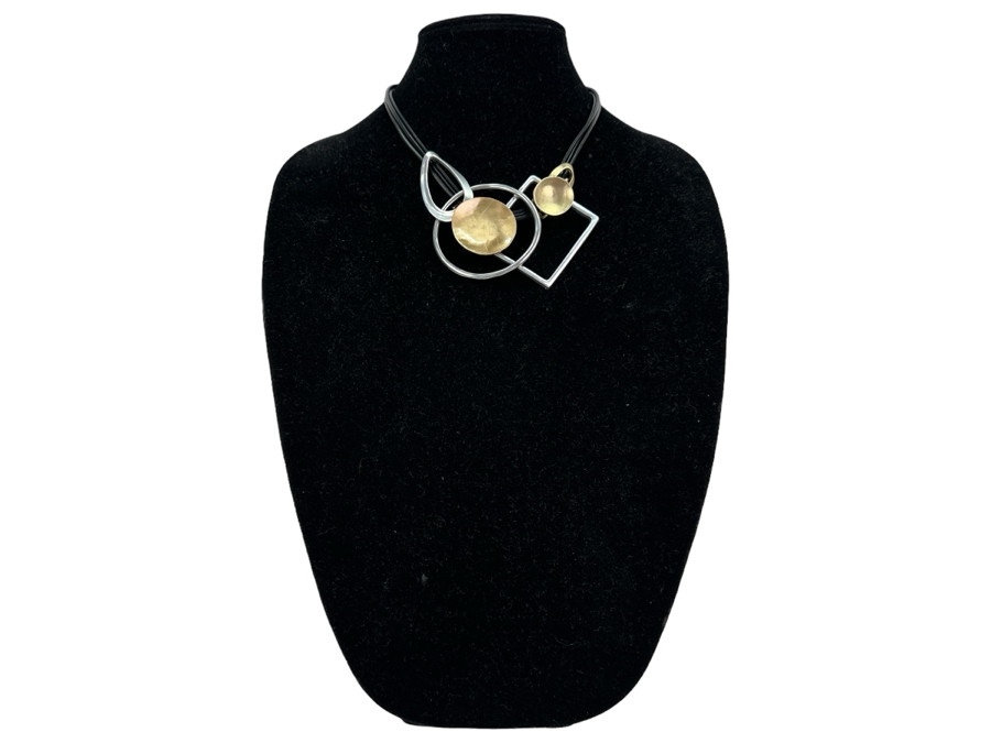 Pair Of Modernist Necklaces By Palm Springs Jewelry Designer Laurent Scott Collection Contempo Series 15'L & 31'L [Photo 3]