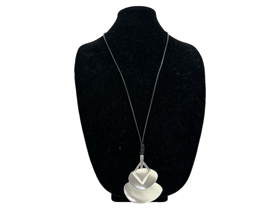 Pair Of Modernist Necklaces By Palm Springs Jewelry Designer Laurent Scott Collection Contempo Series 15'L & 31'L [Photo 2]