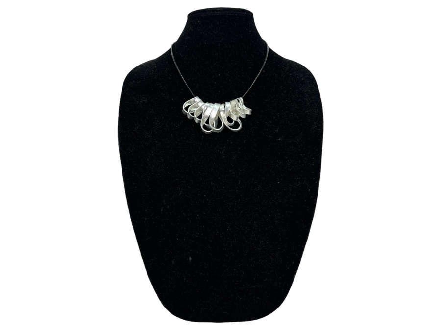 Pair Of Modernist Necklaces By Palm Springs Jewelry Designer Laurent Scott Collection Contempo Series 12'L & 14'L [Photo 3]