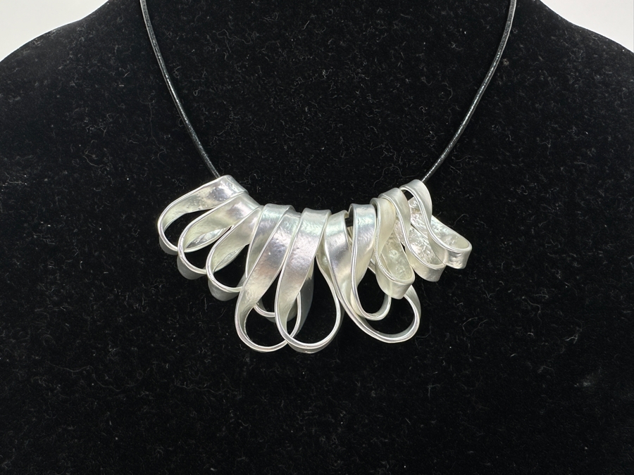 Pair Of Modernist Necklaces By Palm Springs Jewelry Designer Laurent Scott Collection Contempo Series 12'L & 14'L [Photo 7]