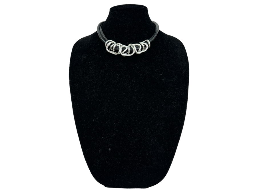 Pair Of Modernist Necklaces By Palm Springs Jewelry Designer Laurent Scott Collection Contempo Series 12'L & 14'L [Photo 2]