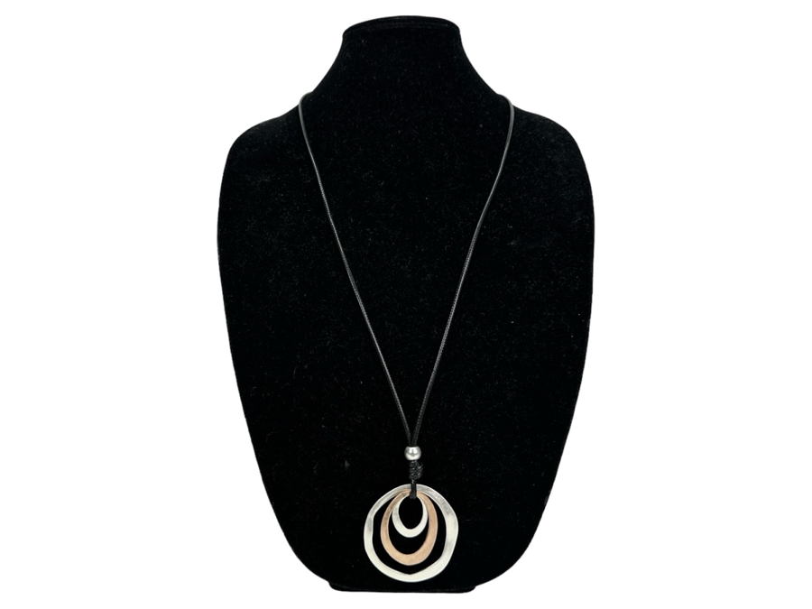 Pair Of Modernist Necklaces By Palm Springs Jewelry Designer Laurent Scott Collection Contempo Series 32'L & 30'L [Photo 2]
